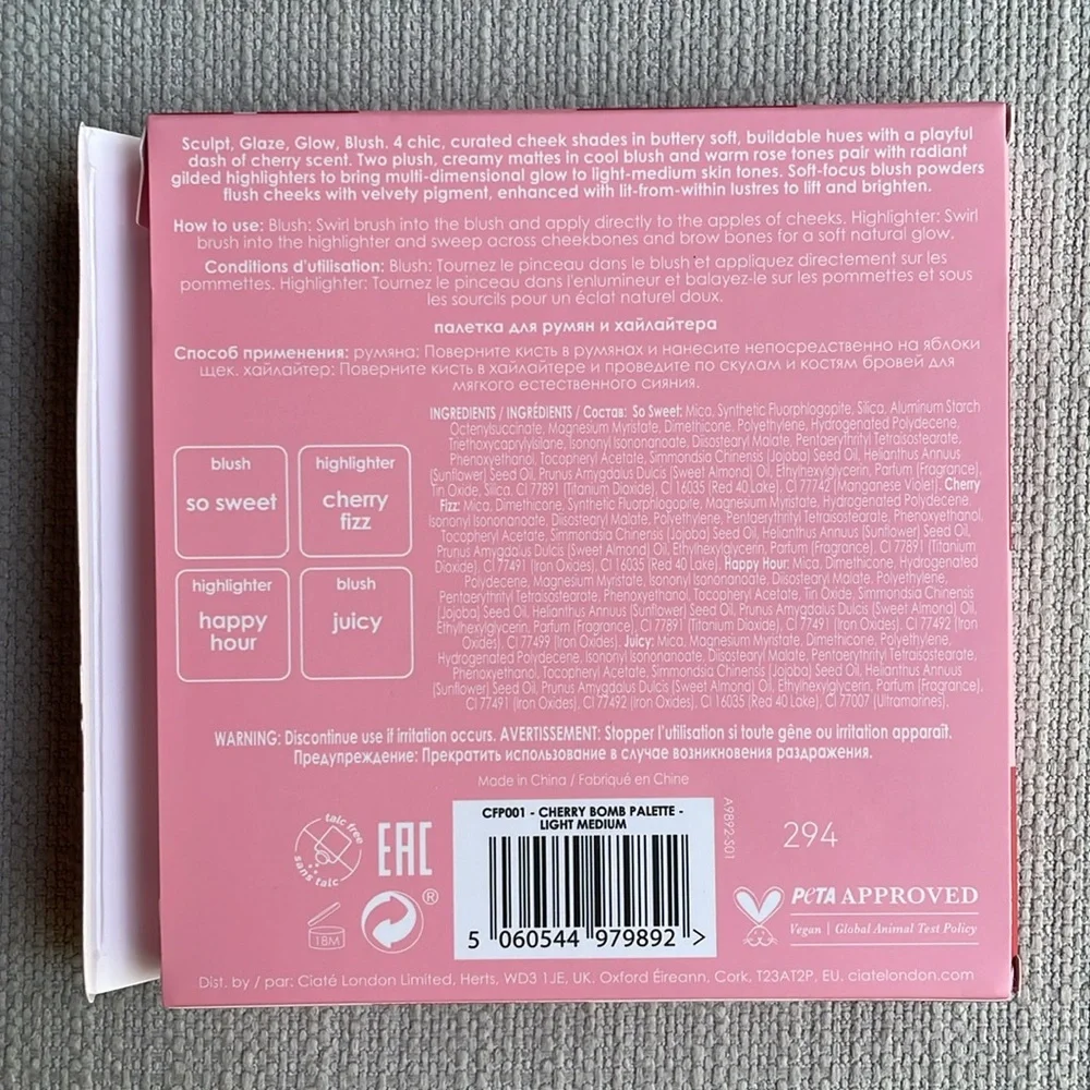 Ciaté London Cherry Bomb Blush and Highlighter Palette